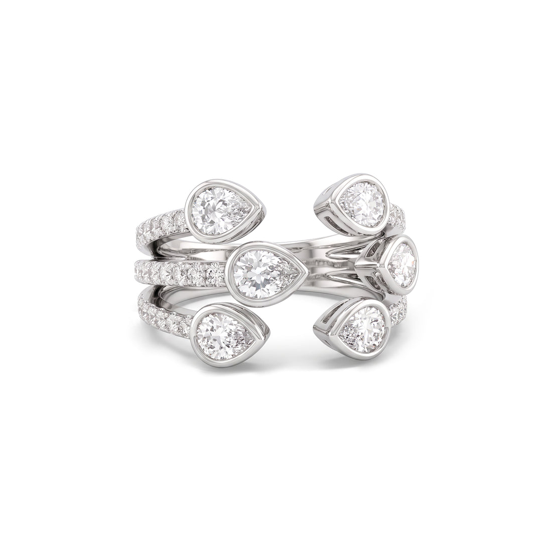Pear Diamond Wrap Ring
