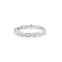Scalloped Bezel Diamond Band | White Gold