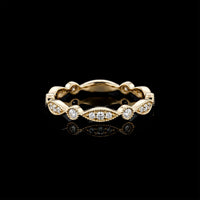 YG Marquis and Round shaped Eternity Ring