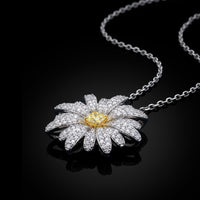 Yellow Diamond Flower Pendant Daisy