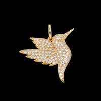 Pavé Diamond Hummingbird Pendant