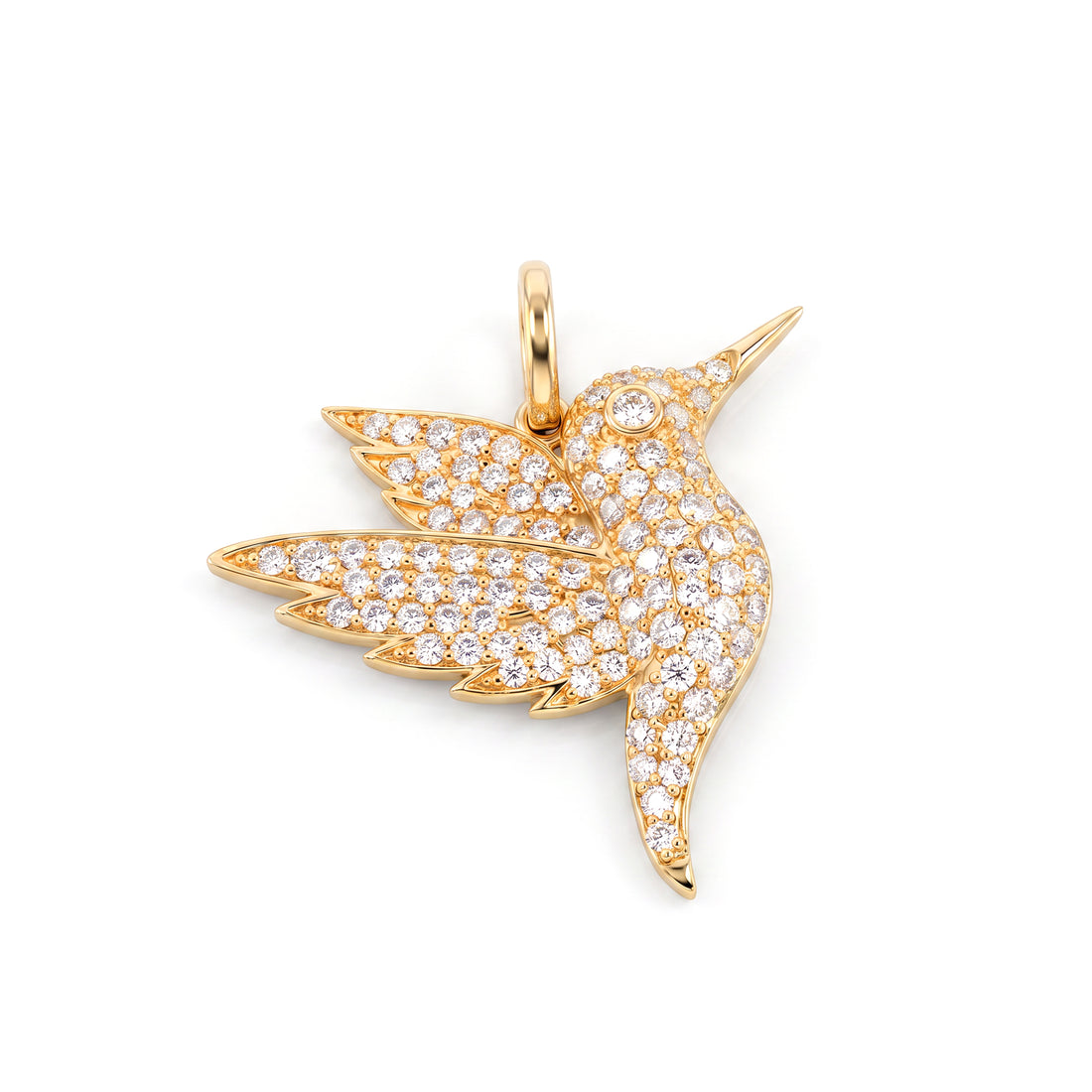 Pavé Diamond Hummingbird Pendant