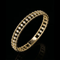 Double Ball and Diamond Flex Bangle, 0.90CT