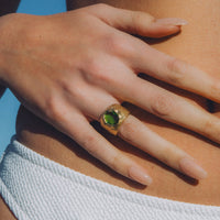 Carmen Green Peridot Ring | Jewelry Gold Gift Waterproof