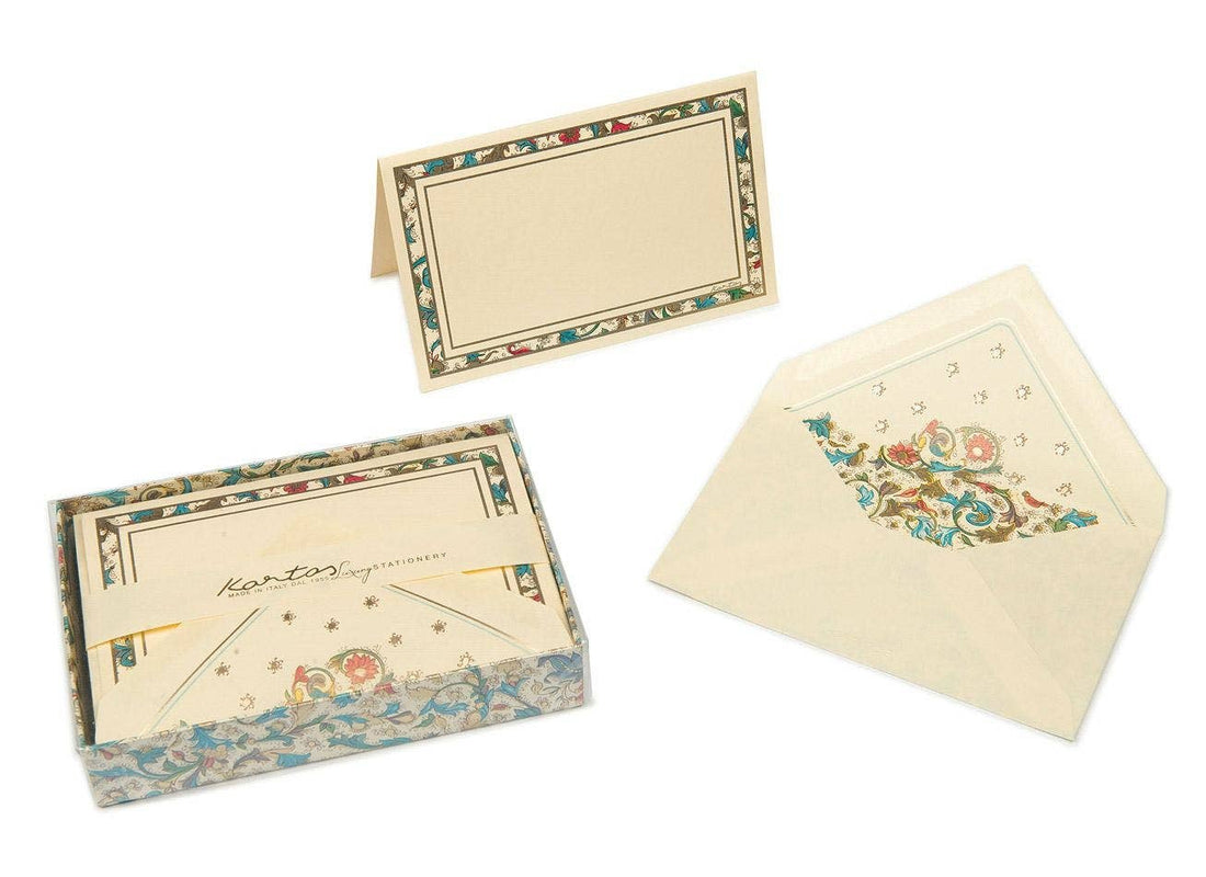 Boxed Fold Over Cards Medium, Note Cards, Italian Stationery: GIGLIO