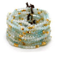 Luxury Mini Faceted Gradient Amazonite Stone Bracelet - BC-636