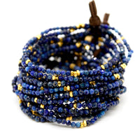 Luxury Mini Faceted Lapis Lazuli Stone Bracelet - BC-601