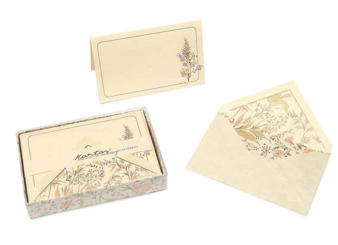 Boxed Fold Over Cards Medium, Note Cards, Italian Stationery: GIGLIO