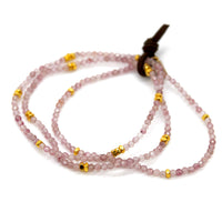 Luxury Mini Faceted Strawberry Quartz Bracelet - BC-614