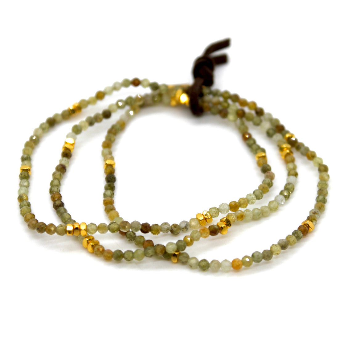 Luxury Mini Faceted Green Garnet Stone Bracelet - BC-638