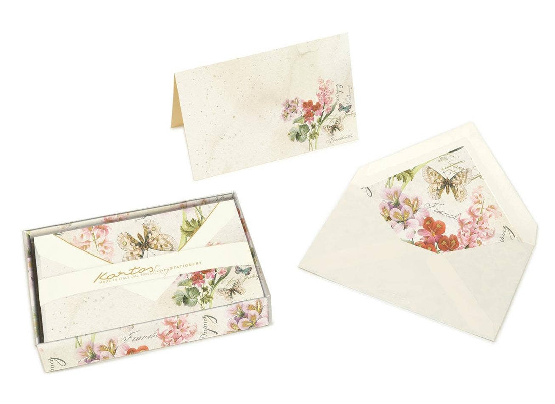 Boxed Fold Over Cards Medium, Note Cards, Italian Stationery: GIGLIO