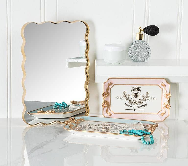 Rectangle Tray with Bow Detail: Blue