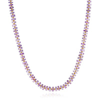 Heishi Sparkle Necklace Pink Amethyst: Gold Vermeil