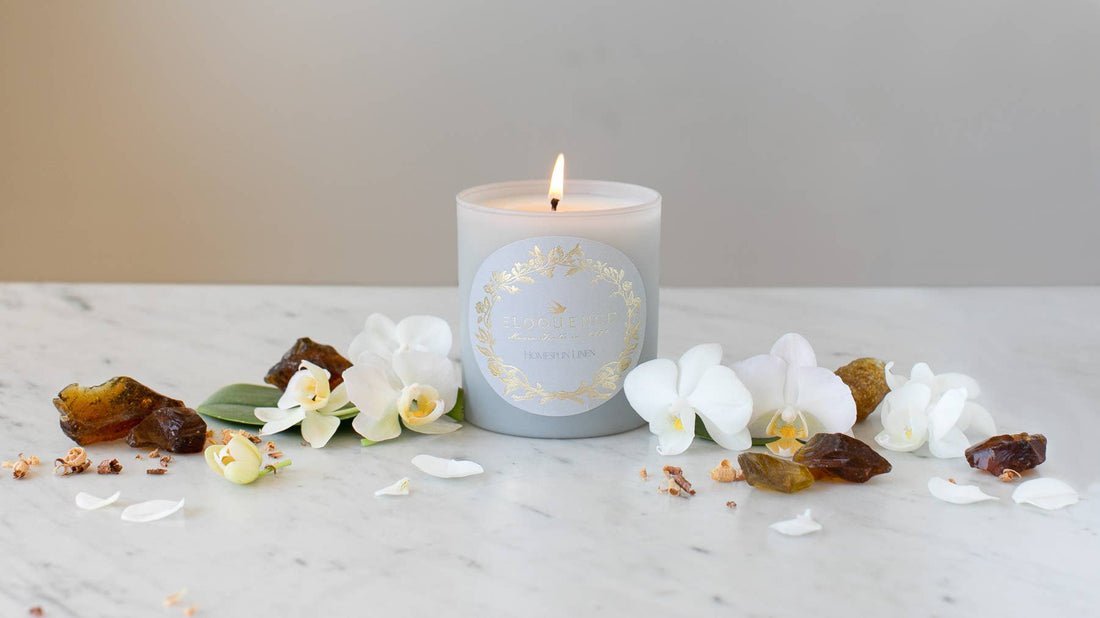 Perfume Candle in Homespun Linen
