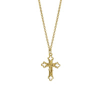 Symbols Of Faith Crucifix Cross Pendant Necklace 18": Gold