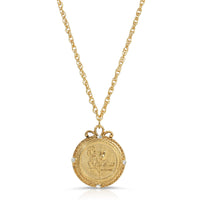 1928 Jewelry Flower of The Month Crystal Pendant Necklace 20: September/Aster/Sapphire