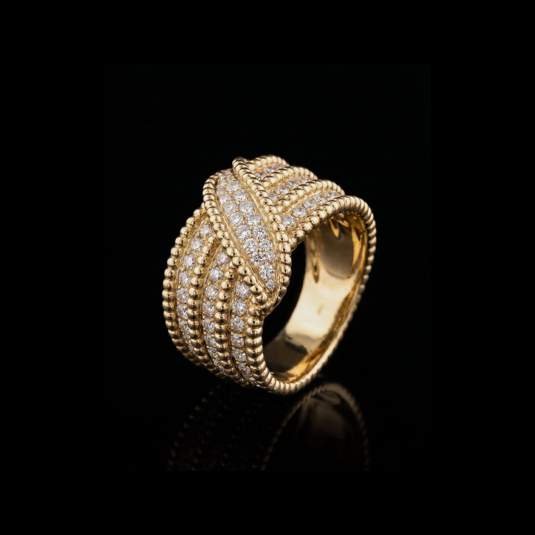 YG Diamond Bypass Ring