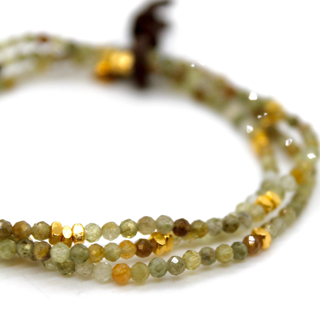 Luxury Mini Faceted Green Garnet Stone Bracelet - BC-638