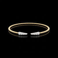 Beaded Diamond End Flex Bangle