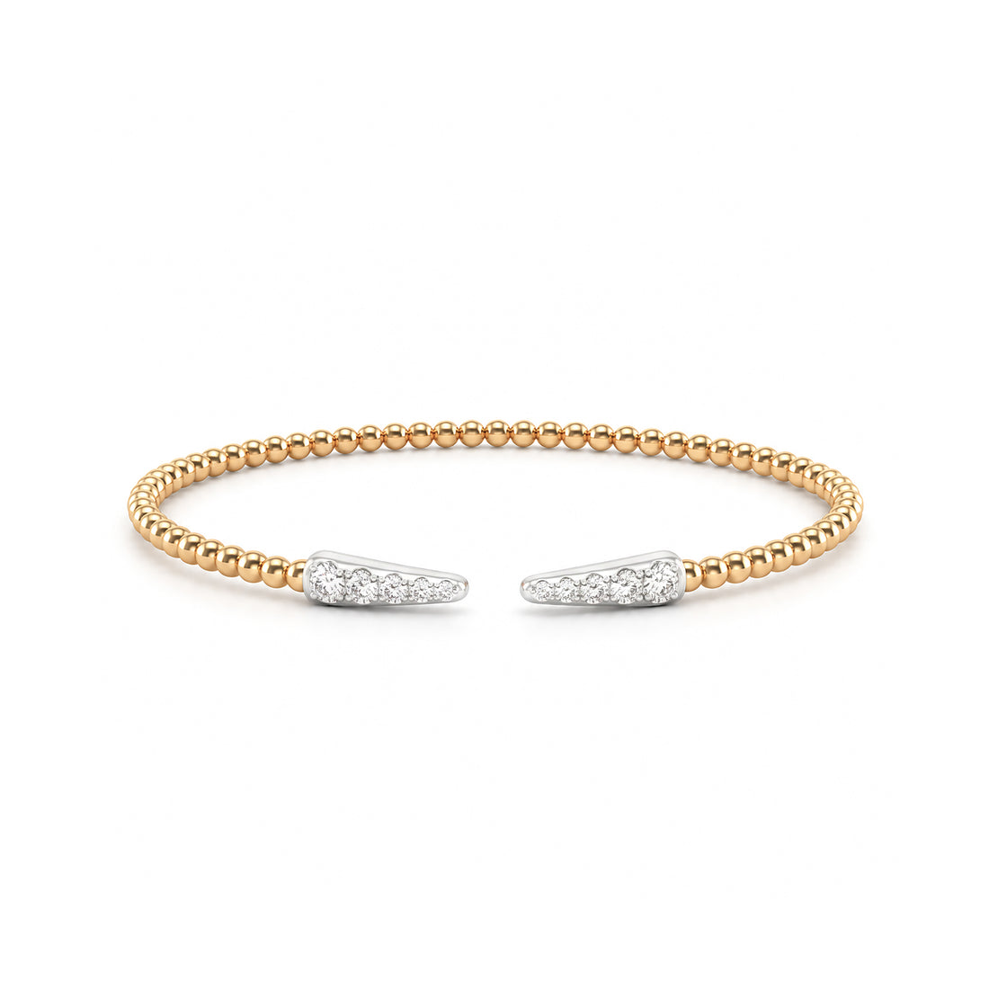 Beaded Diamond End Flex Bangle