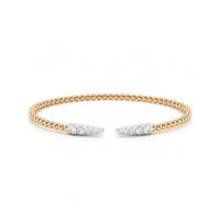 Beaded Diamond End Flex Bangle