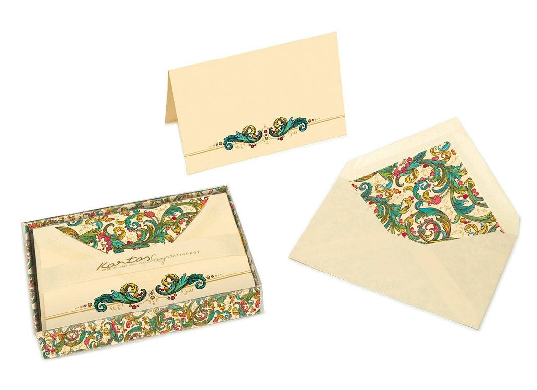 Boxed Fold Over Cards Medium, Note Cards, Italian Stationery: PRIMAVERA