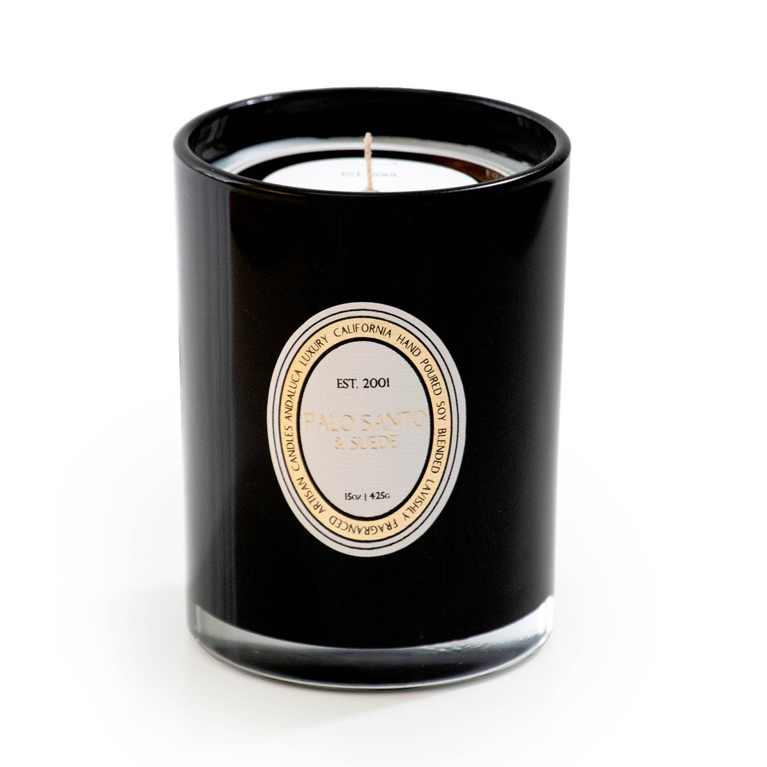 SAMPLE - Palo Santo & Suede 15 oz. Glass Candle