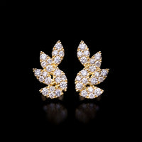 Diamond Leaf Earrings YG