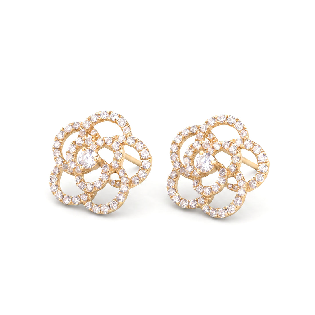 Pavé Diamond Floral Earrings