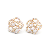 Pavé Diamond Floral Earrings