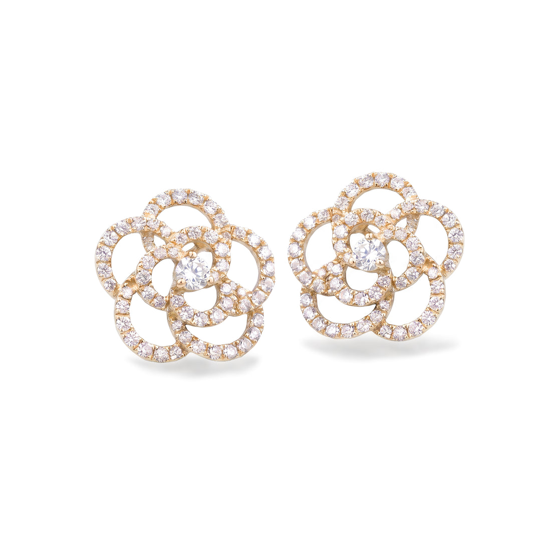 Pavé Diamond Floral Earrings