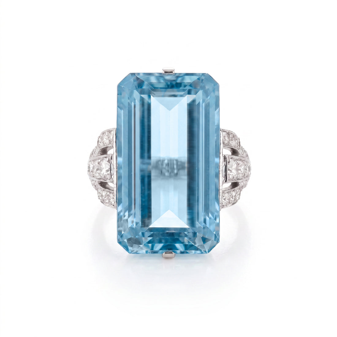 Aquamarine and Diamond Ring