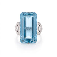 Aquamarine and Diamond Ring