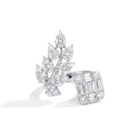 Leaf & Baguette Invisible Set Diamond Ring