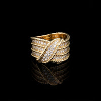 YG Diamond Bypass Ring