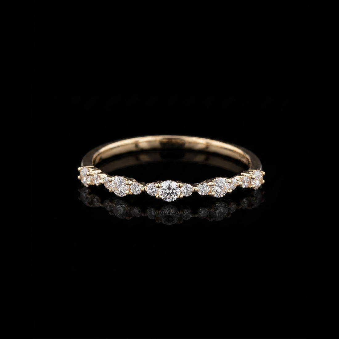 14K Staggered Diamond Stackable Ring, 0.30CT