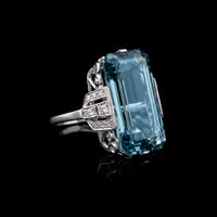 14K WG 19.75CT Aquamarine and Diamond