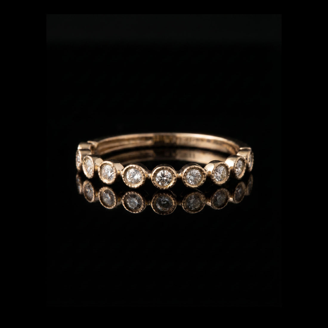 14K Round Diamond Stackable Ring, 0.12CT