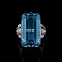 14K WG 19.75CT Aquamarine and Diamond
