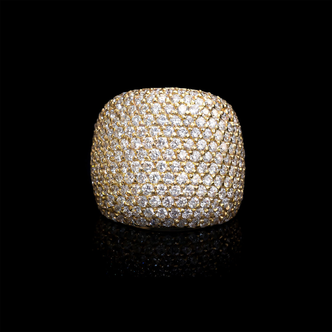 14K YG Pave Diamond Ring, 4.05CT
