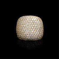 14K YG Pave Diamond Ring, 4.05CT