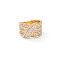 Pavé Diamond Scalloped Ribbon Band
