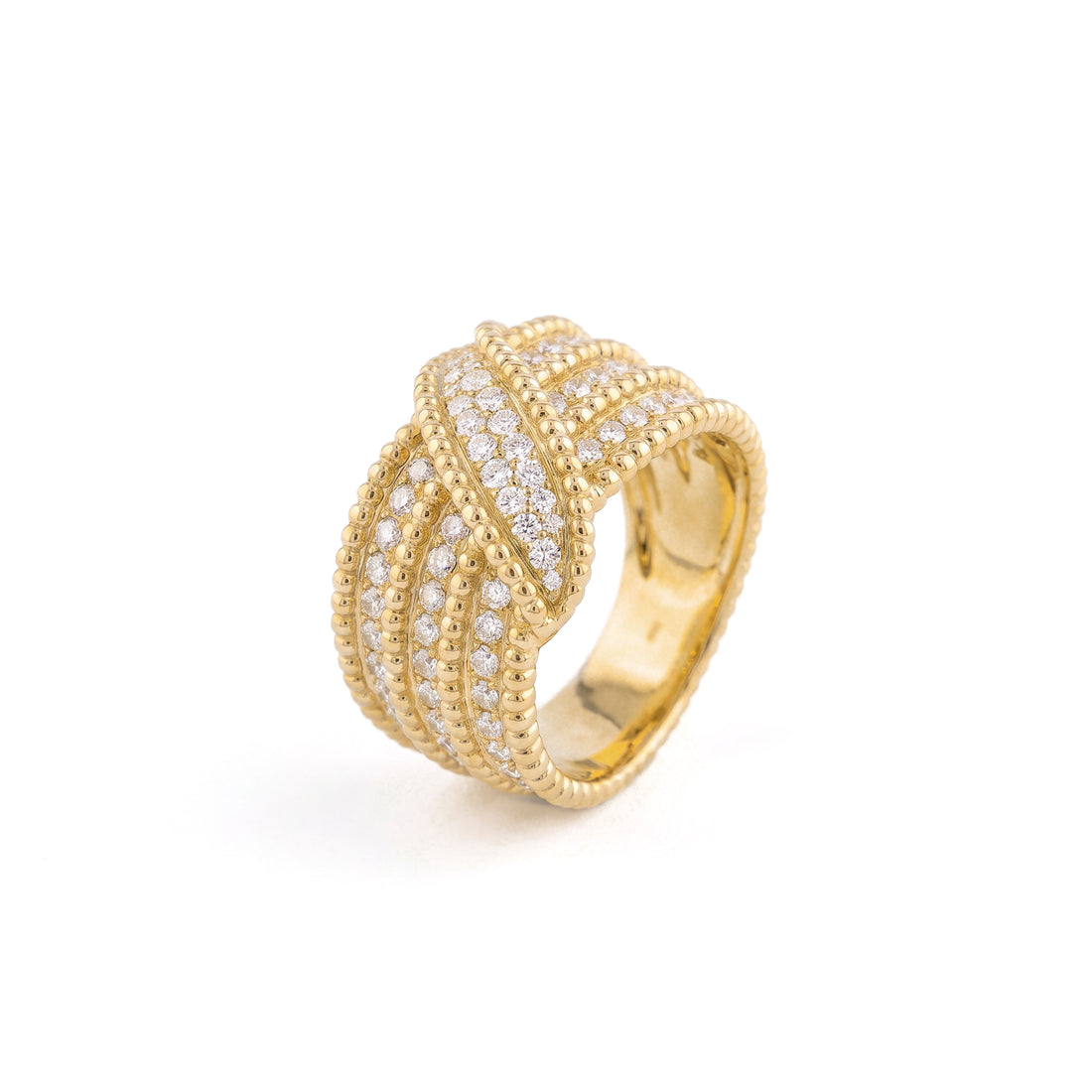 Pavé Diamond Scalloped Ribbon Band