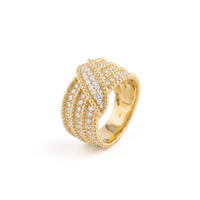 Pavé Diamond Scalloped Ribbon Band