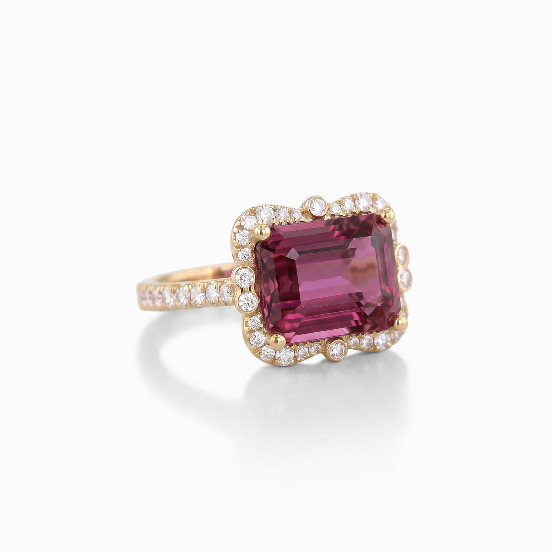 Pink Tourmaline and Diamond Ring