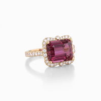 Pink Tourmaline and Diamond Ring
