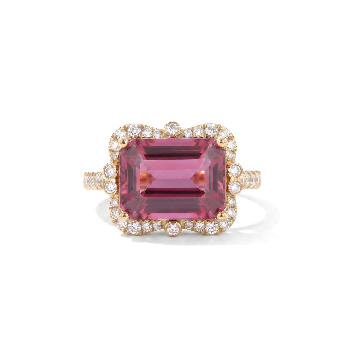 Pink Tourmaline and Diamond Ring