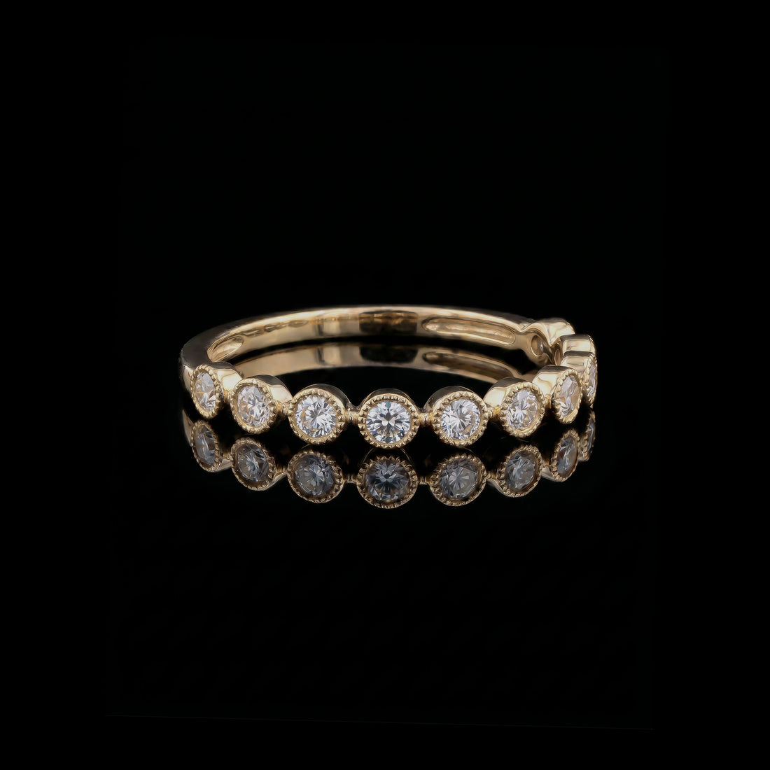 14K Round Diamond Stackable Ring, 0.12CT