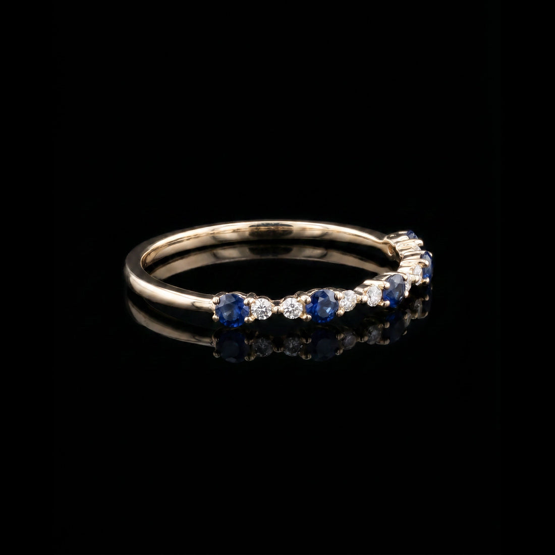 14K Round Diamond Stackable Ring, 0.12CT