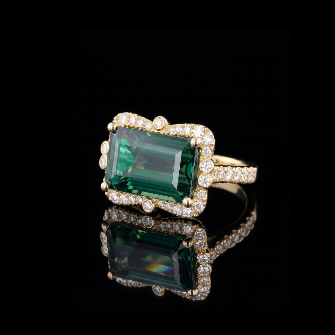 14K YG Tourmaline and Diamond Ring, 4.88CT